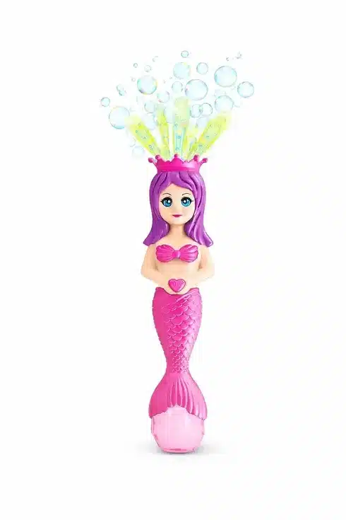 Mermaid Bubble Wand Toy for Kids Automatic Bubble Maker with Bubble Solution Kit